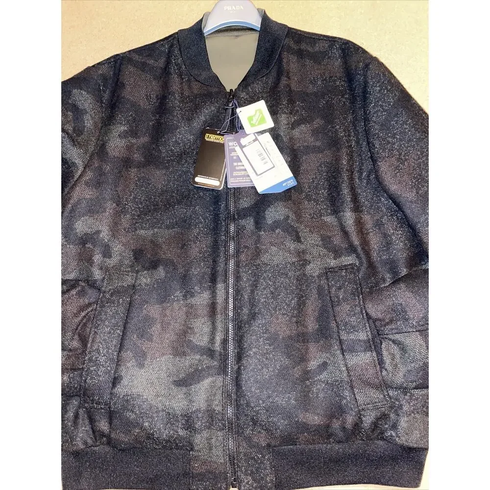 Woolrich John Rich & Bros Cruiser Bomber Jacket Camo-Green Reversible Mens XL